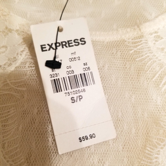 Express eyelash lace style T-Shirt top size small new with tags - Picture 5 of 5